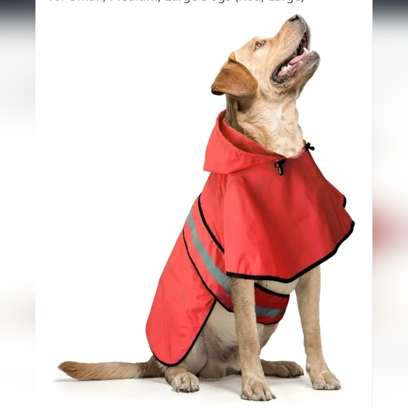 Red Reflective Dog Raincoat New In Box - Picture 1 of 11